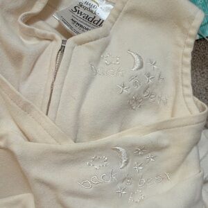 Halo Cream Baby Sleep Sack & Swaddle Set with Moon Embroidery